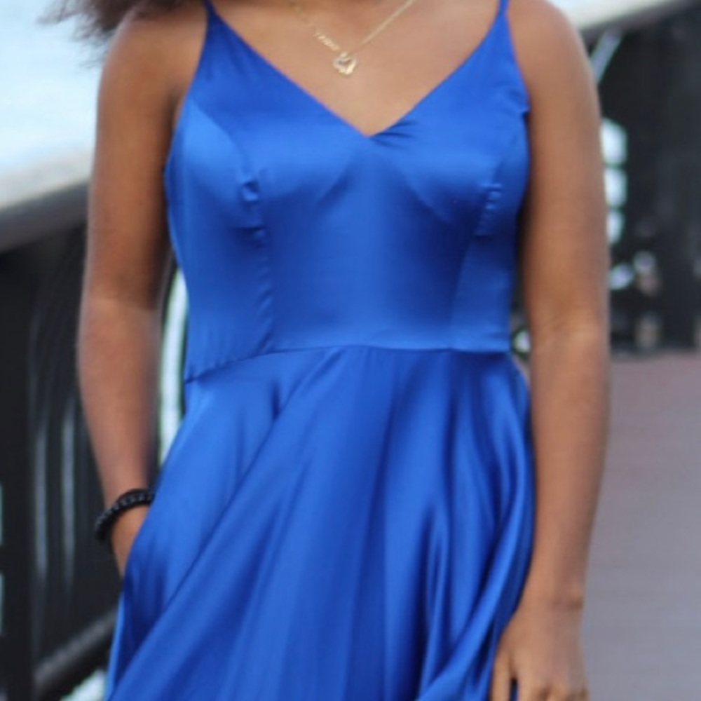 Royal Blue Satin Dress